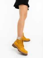 Ghete dama camel din piele ecologica Adesina