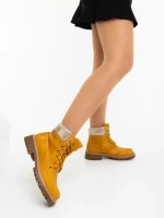 Ghete dama camel din piele ecologica Adesina