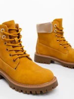 Ghete dama camel din piele ecologica Adesina