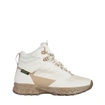 Ghete dama bej din piele ecologica si material textil Paityn