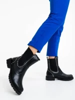 Botine dama  negre din piele ecologica Amara