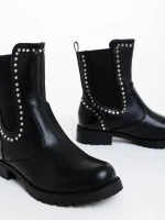 Botine dama  negre din piele ecologica Amara