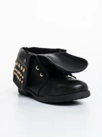 Ghete copii negre din piele ecologica Aura