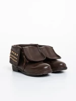 Ghete copii maro din piele ecologica Aura
