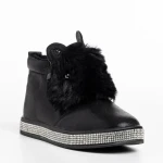 Cizme copii negre din piele ecologica Devra