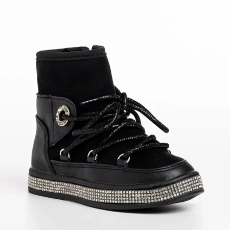 Cizme copii negre din piele ecologica Crayola