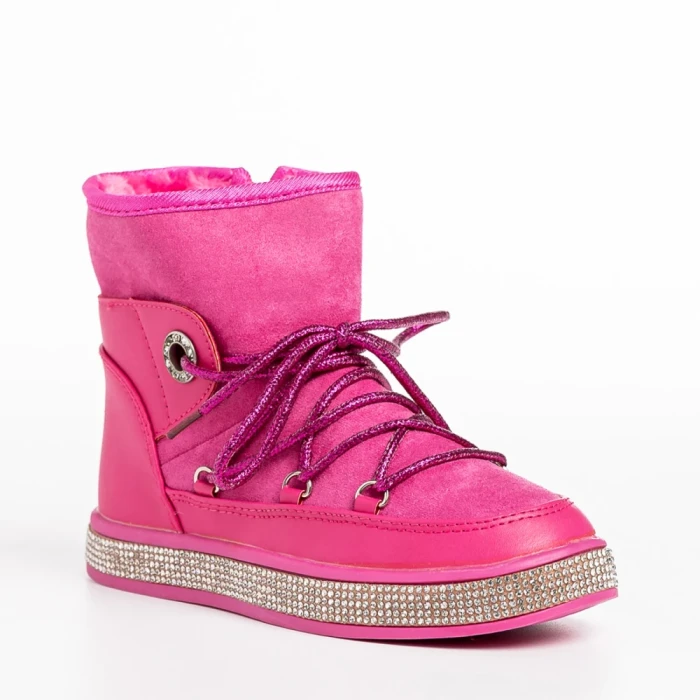 Cizme copii roz din piele ecologica Crayola