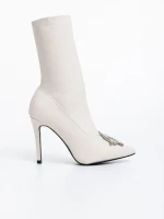 Botine dama bej din piele ecologica Corissa