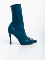Botine dama albastre din piele ecologica Corissa