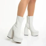 Botine dama bej din material textil Iriana