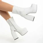 Botine dama bej din material textil Iriana