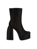 Botine dama negre din material textil Iriana