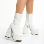 Botine dama bej din material textil Bluma