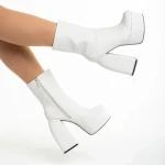 Botine dama bej din material textil Bluma