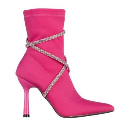 Botine dama fucsia din material textil Daila