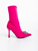 Botine dama fucsia din material textil Taniel