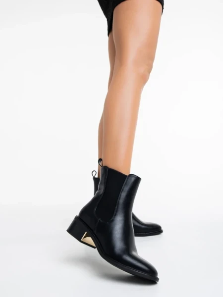 Botine dama negre din piele ecologica Thyrza