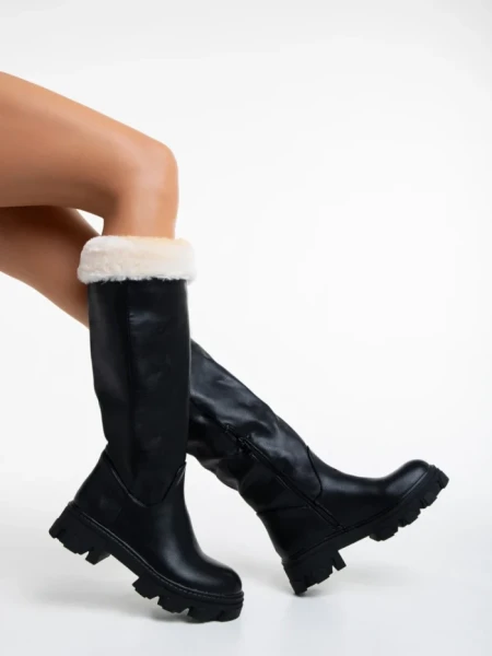 Cizme dama megre din piele ecologica Rhosyn