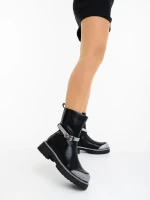 Cizme dama negre din piele ecologica Tamarin