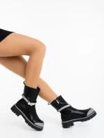 Cizme dama negre din piele ecologica Tamarin