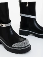 Cizme dama negre din piele ecologica Tamarin