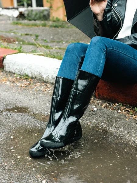 Cizme dama negre din cauciuc Eneida