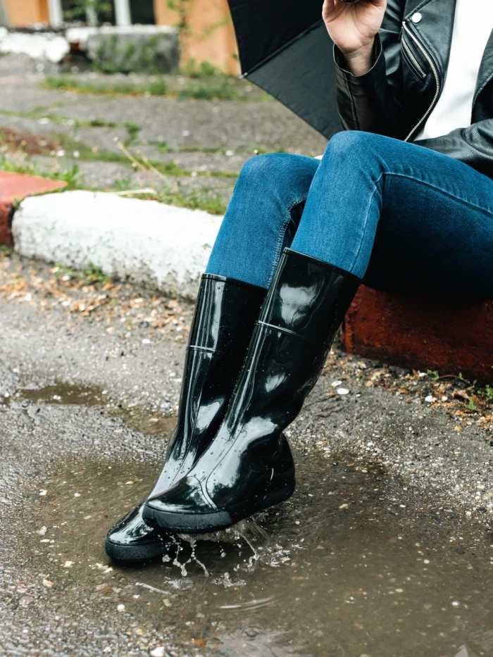 Cizme dama negre din cauciuc Eneida