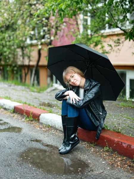 Cizme dama negre din cauciuc Eneida