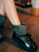 Cizme dama verzi  din piele ecologica lacuita si material sintetic Galena