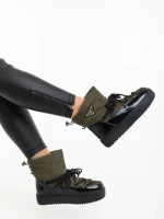 Cizme dama verzi  din piele ecologica lacuita si material sintetic Galena