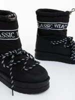 Cizme dama negre din piele ecologica si material Nicova