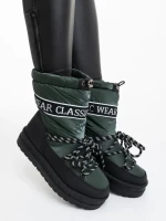 Cizme dama verzi din piele ecologica si material Nicova