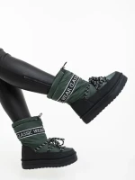 Cizme dama verzi din piele ecologica si material Nicova