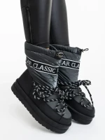 Cizme dama gri din piele ecologica si material textil Nicova