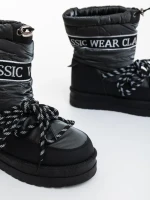 Cizme dama gri din piele ecologica si material textil Nicova