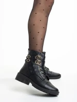 Ghete dama negre din piele ecologica Shirley