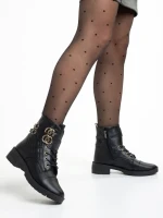 Ghete dama negre din piele ecologica Shirley