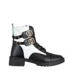 Ghete dama negre cu alb din piele ecologica Shirley