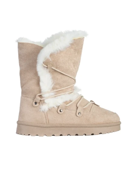 Cizme dama bej din material textil Phyllis