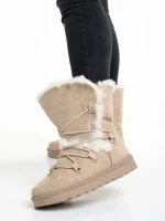 Cizme dama bej din material textil Phyllis