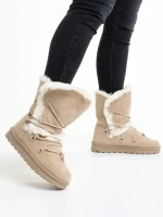 Cizme dama bej din material textil Phyllis