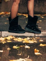 Cizme dama negre din material textil Phyllis