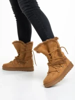 Cizme dama camel din material textil Phyllis