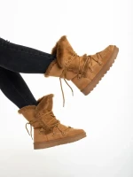 Cizme dama camel din material textil Phyllis