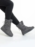 Cizme dama gri din material textil Phyllis