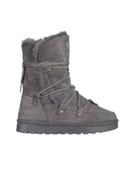 Cizme dama gri din material textil Phyllis