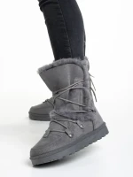 Cizme dama gri din material textil Phyllis