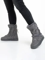 Cizme dama gri din material textil Phyllis