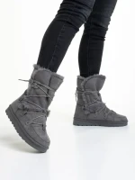 Cizme dama gri din material textil Phyllis