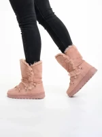 Cizme dama roz din material textil Phyllis